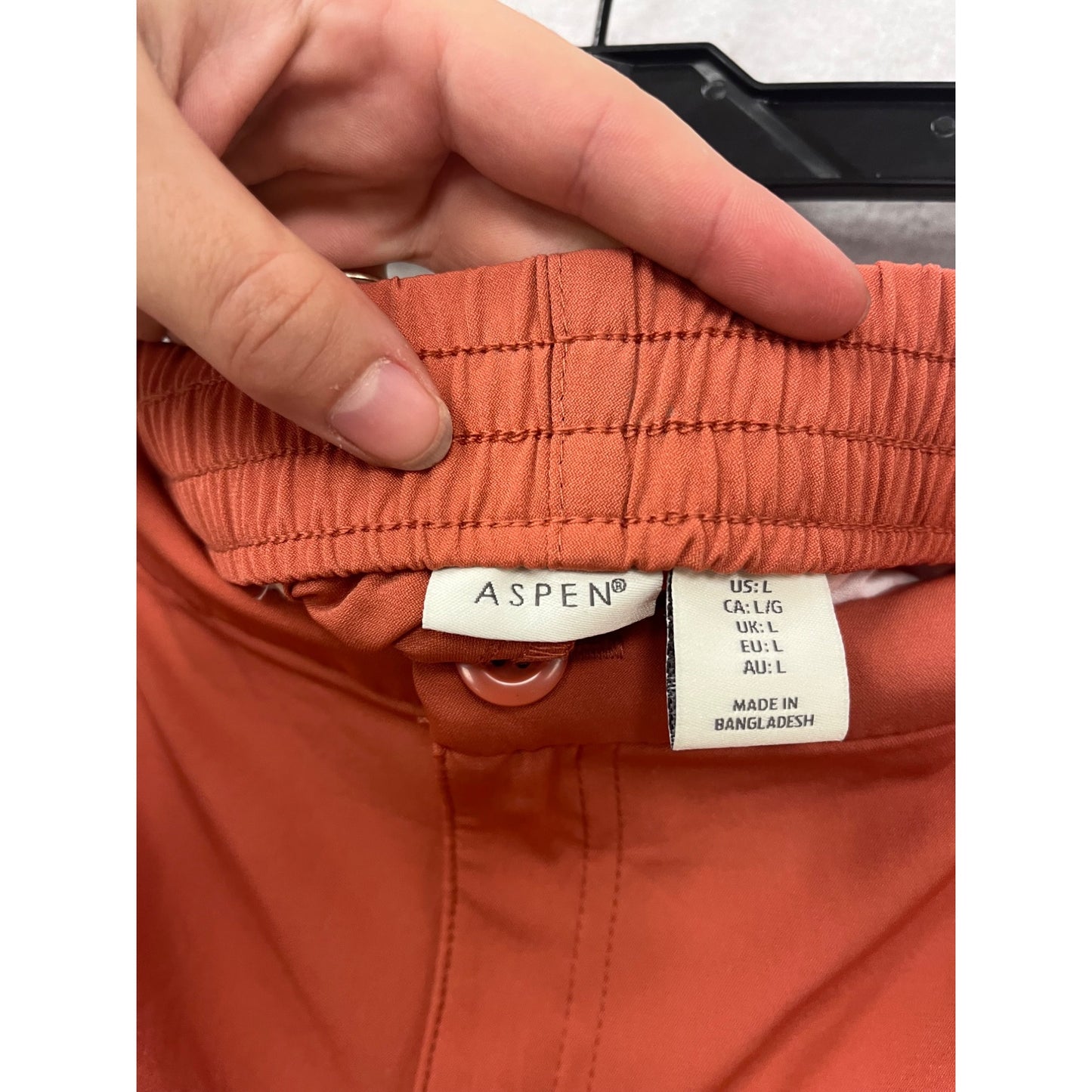 Aspen Rust Orange Nylon & Spandex Shorts L #845A