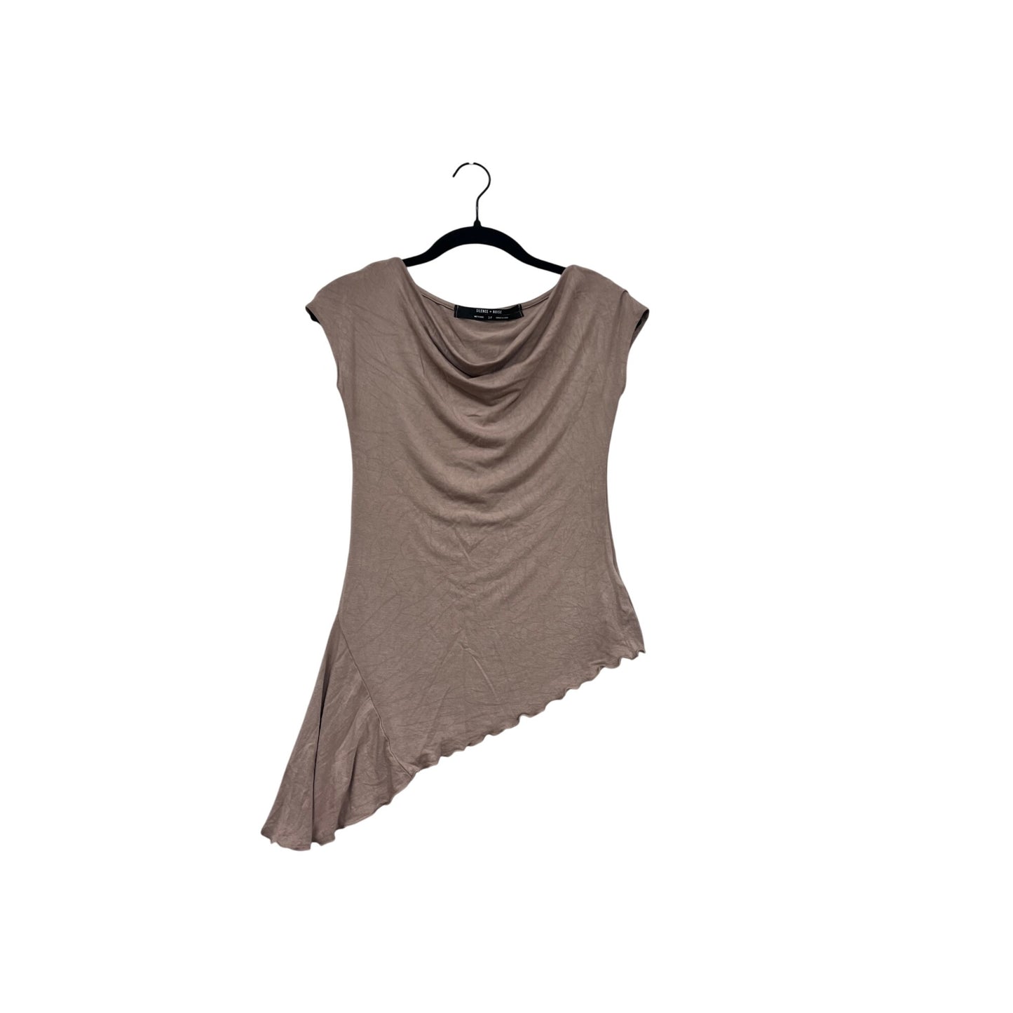Silence + Noise Asymmetrical Drape Top S-P #351A