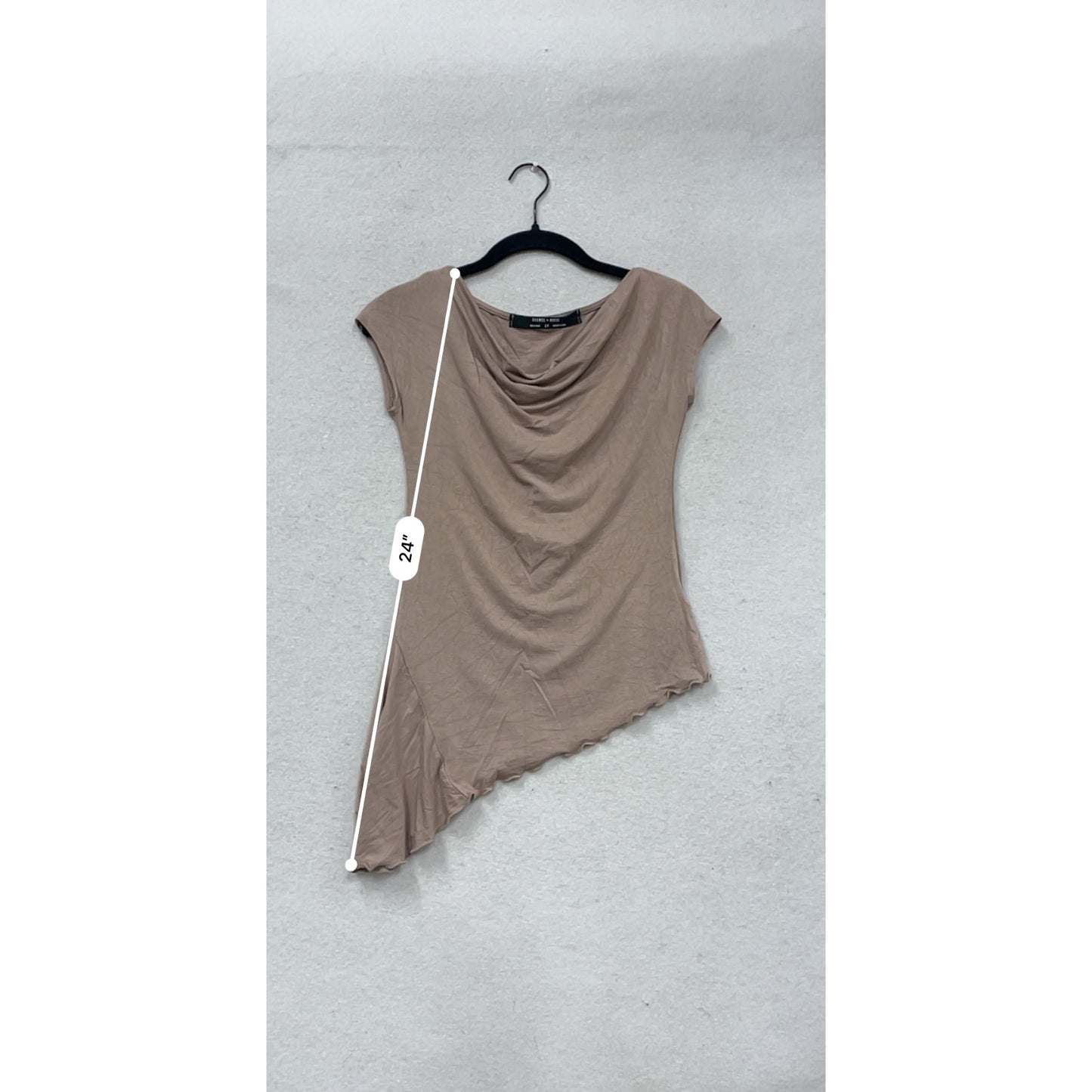 Silence + Noise Asymmetrical Drape Top S-P #351A