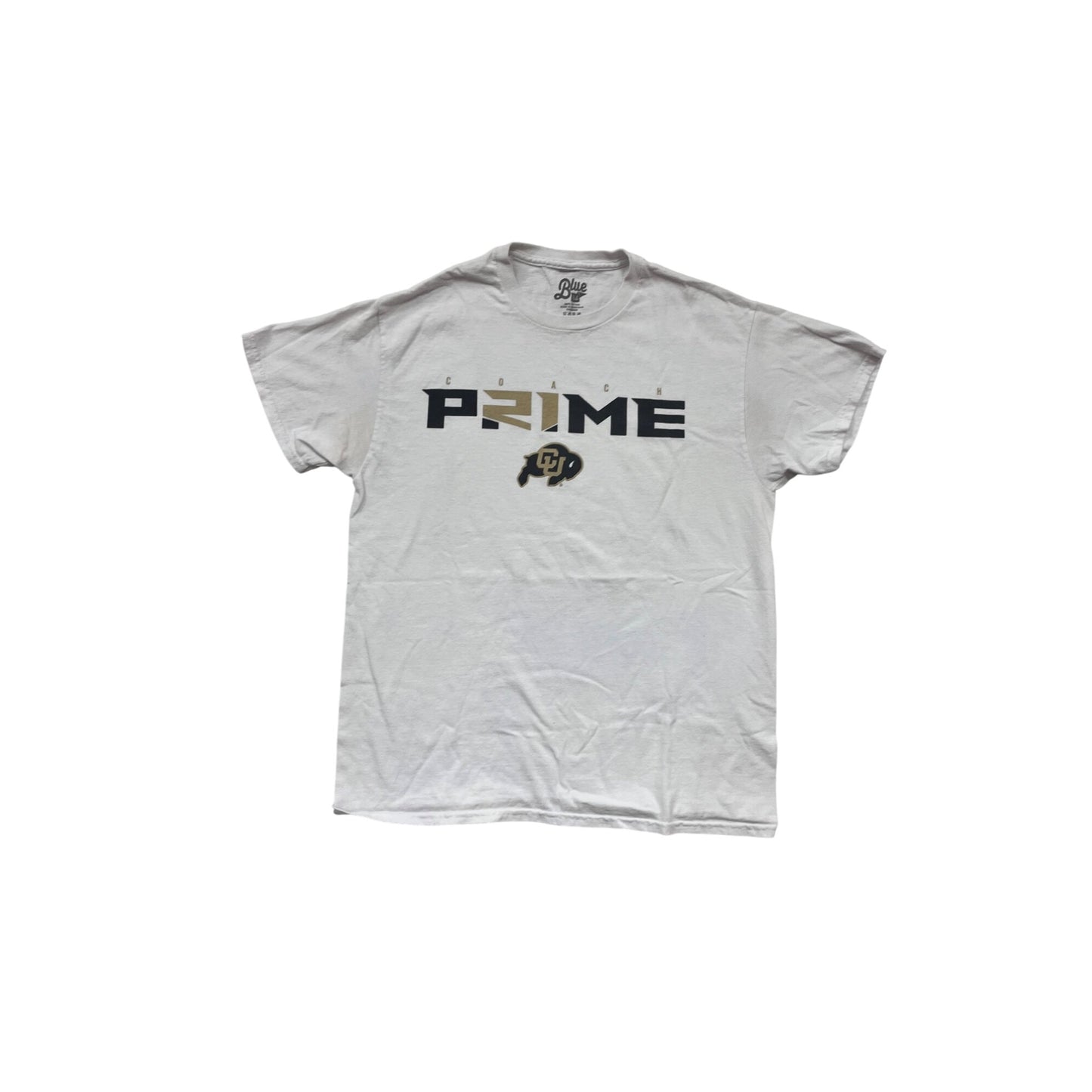 Coach Prime Colorado Buffaloes T-Shirt Blue 84 White Short Sleeve Cotton M #151A