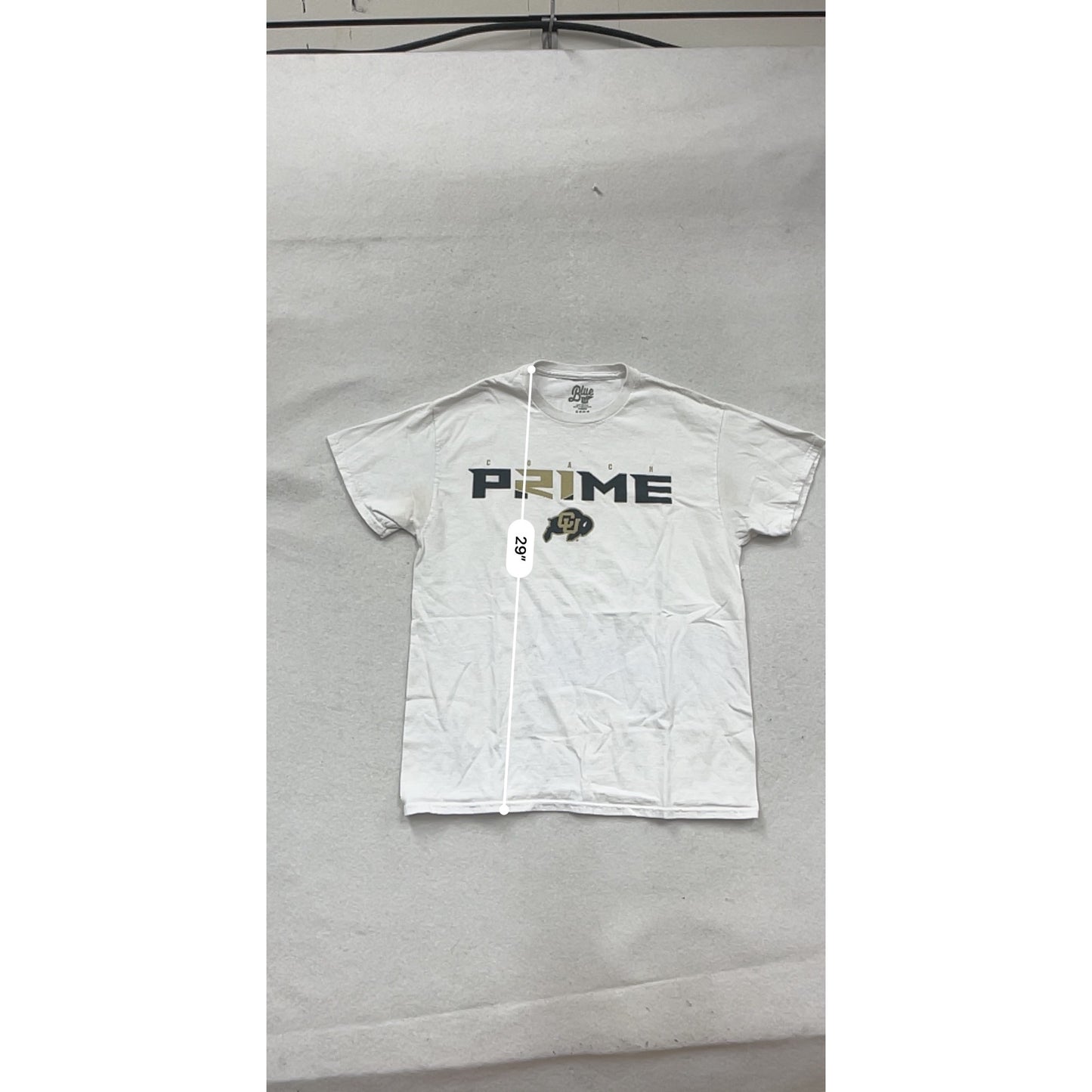 Coach Prime Colorado Buffaloes T-Shirt Blue 84 White Short Sleeve Cotton M #151A