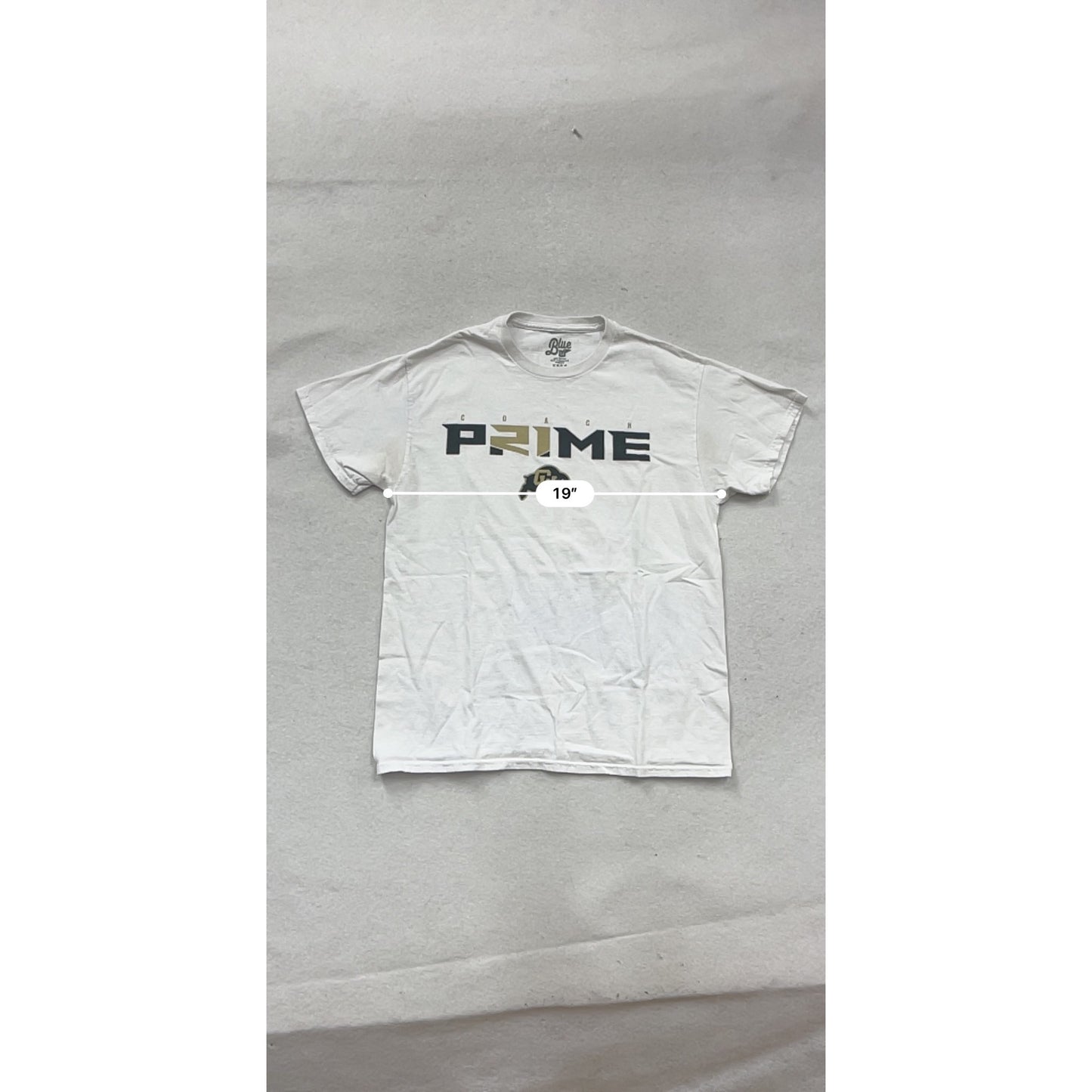 Coach Prime Colorado Buffaloes T-Shirt Blue 84 White Short Sleeve Cotton M #151A