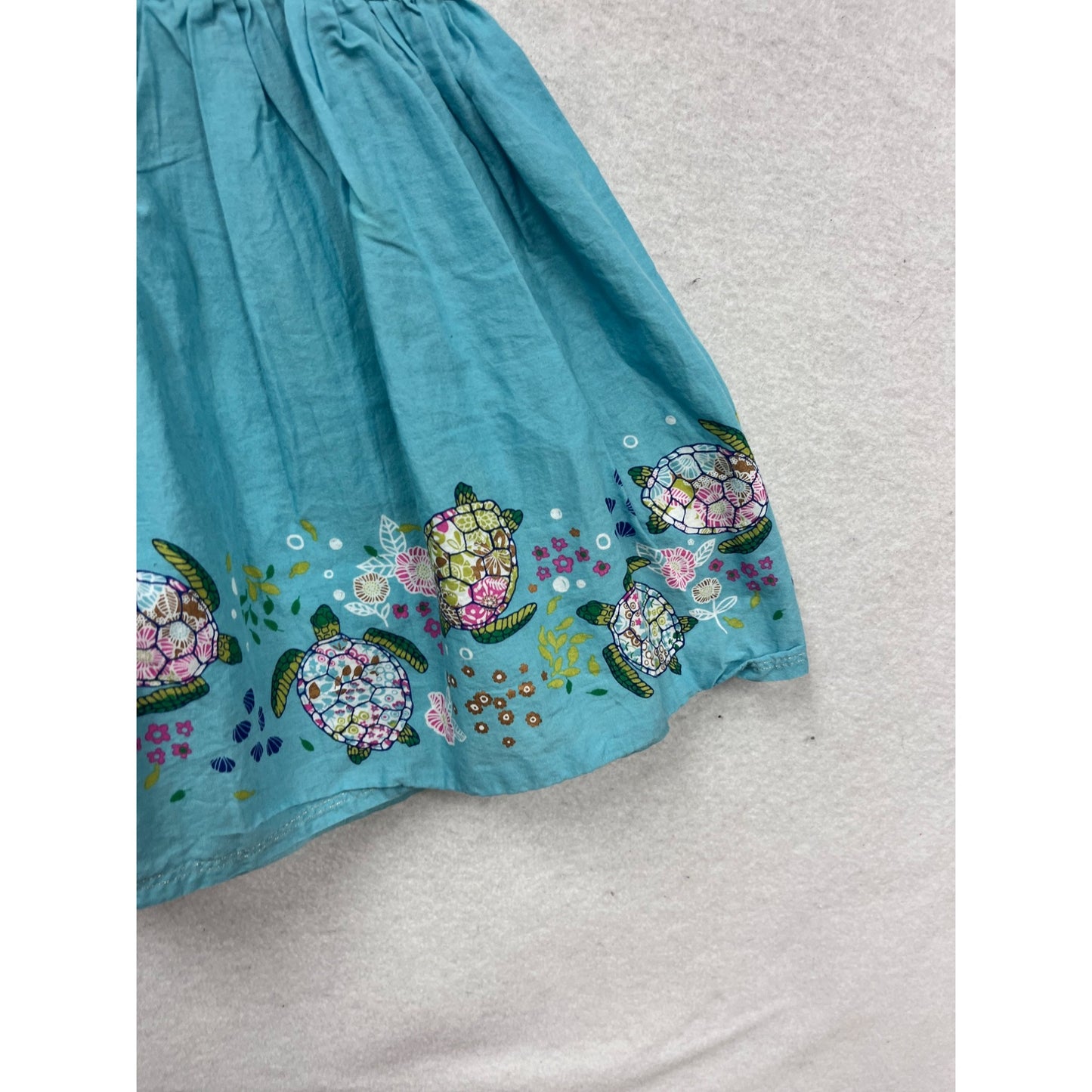 Isaac Mizrahi New York Girls Blue Turtle Print Dress With Pink Headband #748A