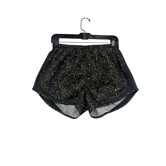 Nike Dri-Fit Running Shorts M Black Yellow Triangle Print Athletic Wear #301A