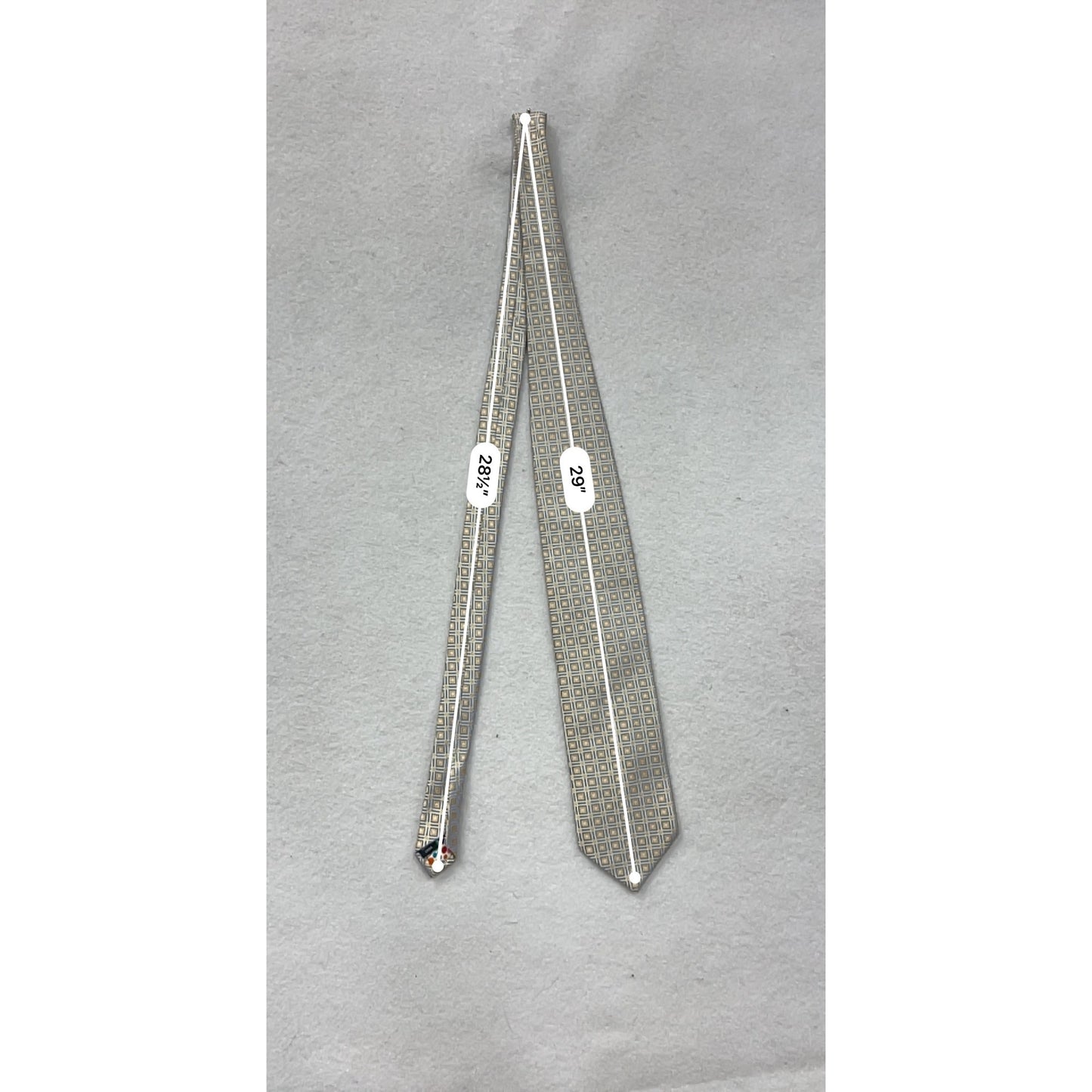 City Of London Geometric Pattern Silk Tie Gold & Blue #8541