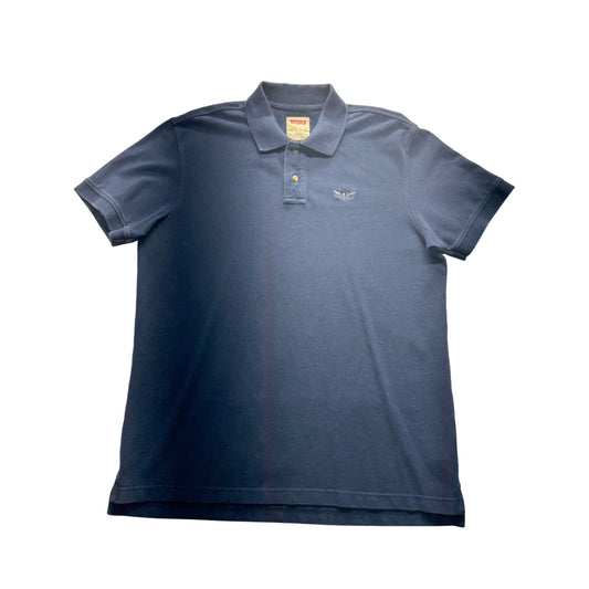 Levis Mens XL Polo Shirt Navy Blue Cotton Blend Casual Classic #7880
