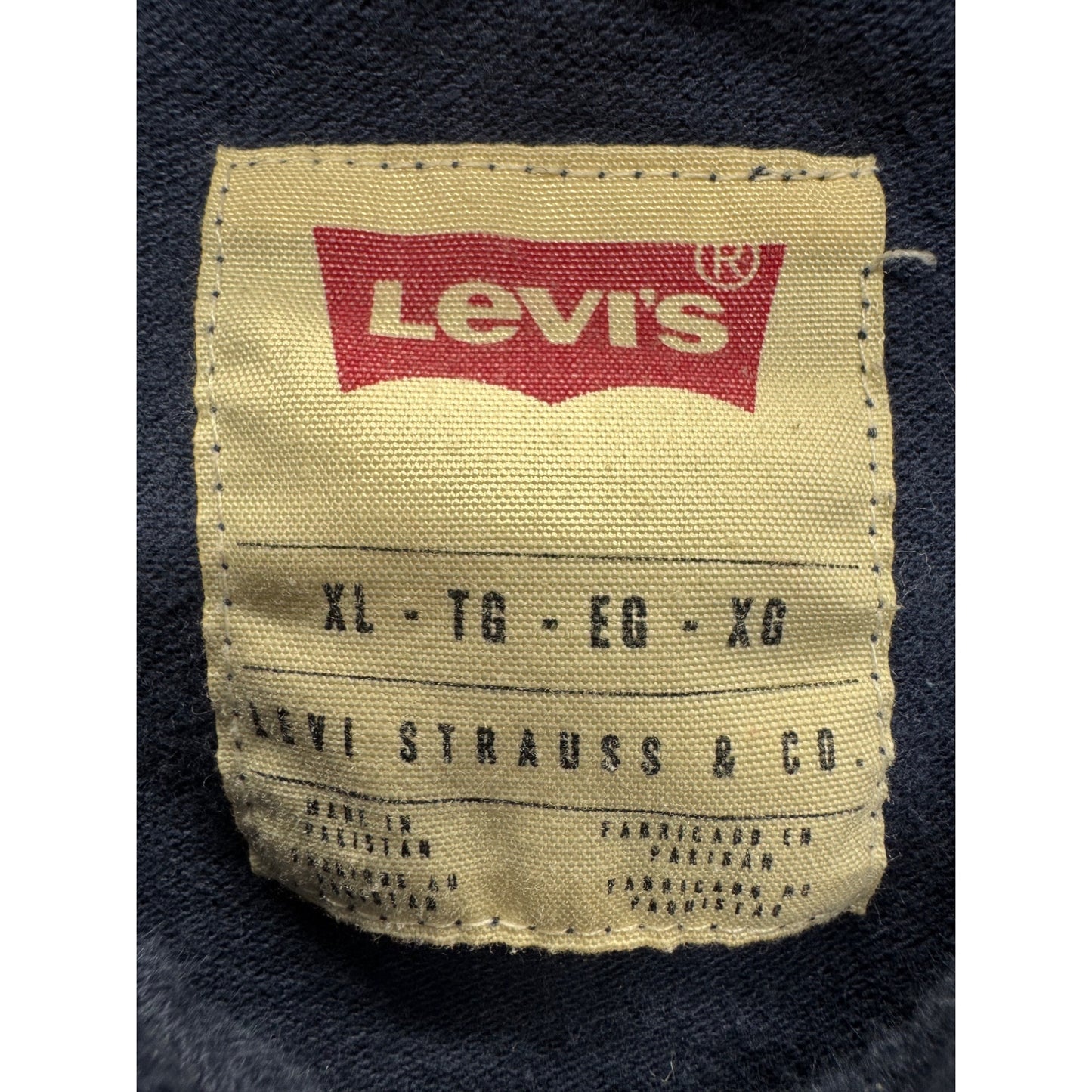 Levis Mens XL Polo Shirt Navy Blue Cotton Blend Casual Classic #7880