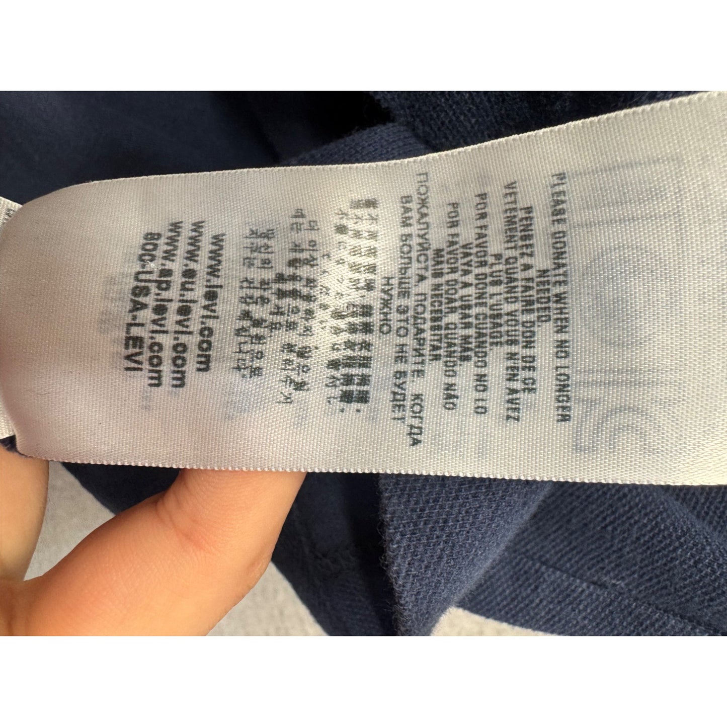 Levis Mens XL Polo Shirt Navy Blue Cotton Blend Casual Classic #7880