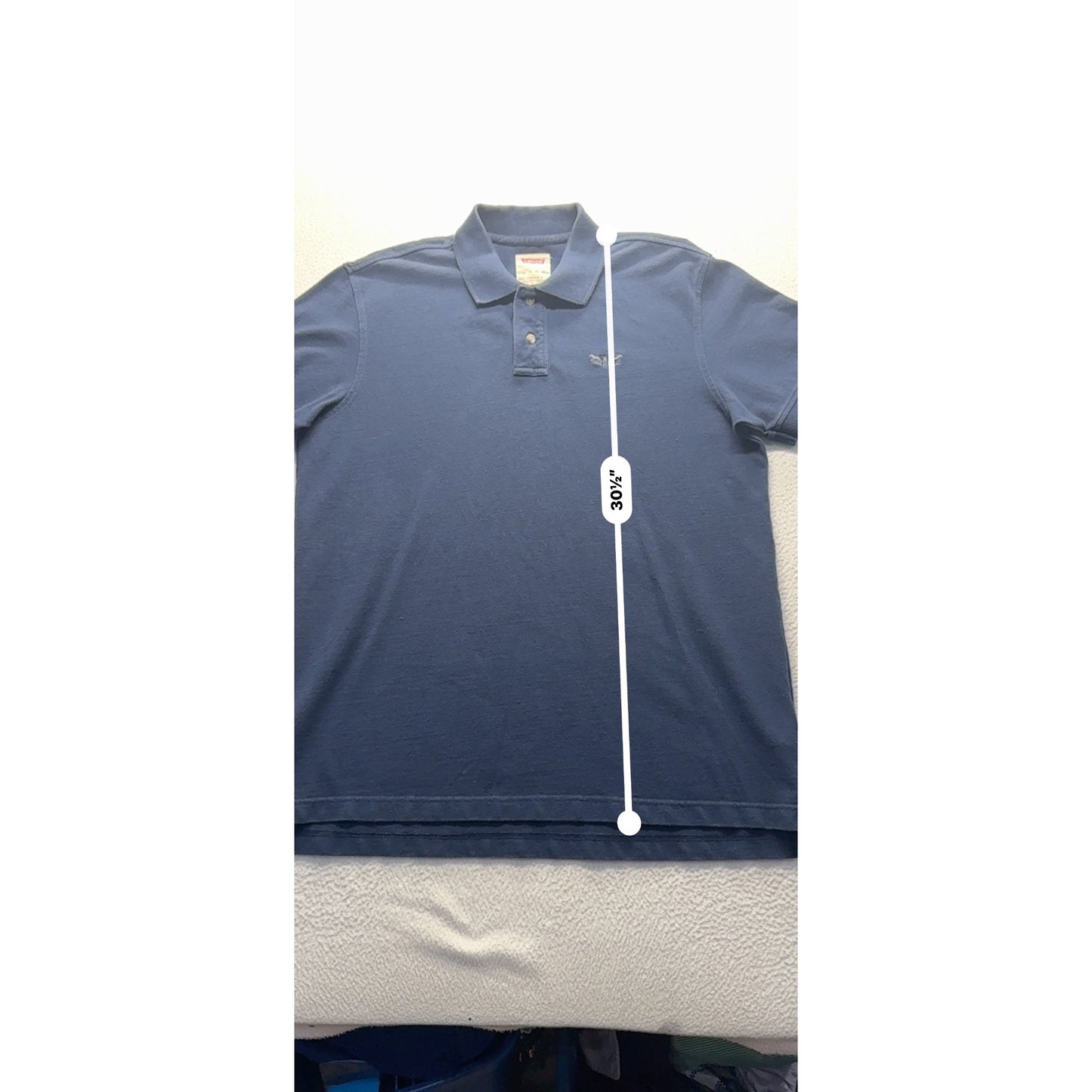 Levis Mens XL Polo Shirt Navy Blue Cotton Blend Casual Classic #7880