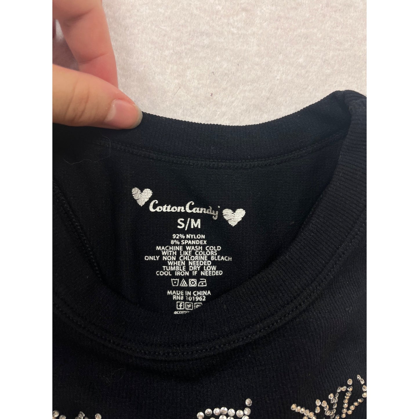 Black Rhinestone "Not Today" Racerback Crop Tank Top S/M #8884