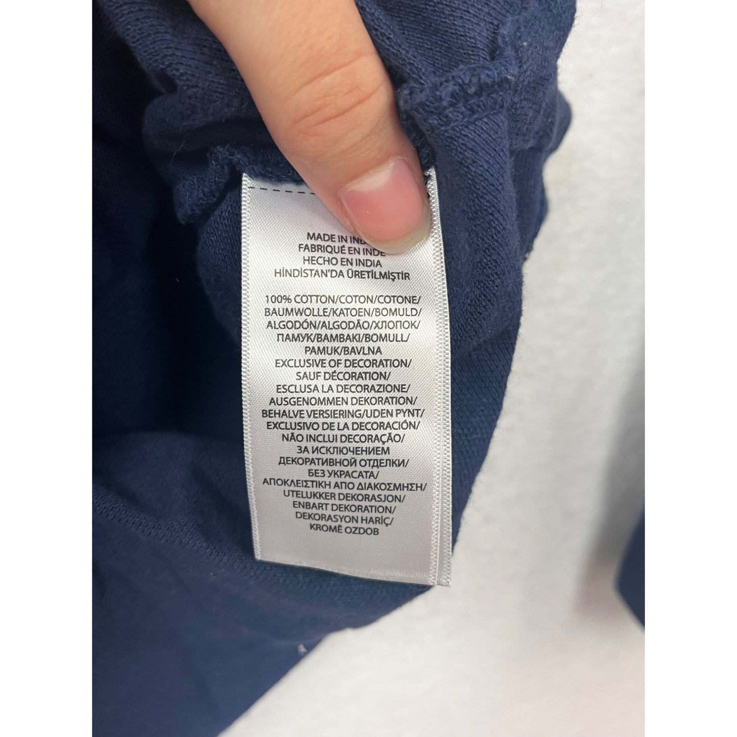 Boys Large Polo Ralph Lauren Navy Hoodie With Red Accents & Embroidered Logo #8879