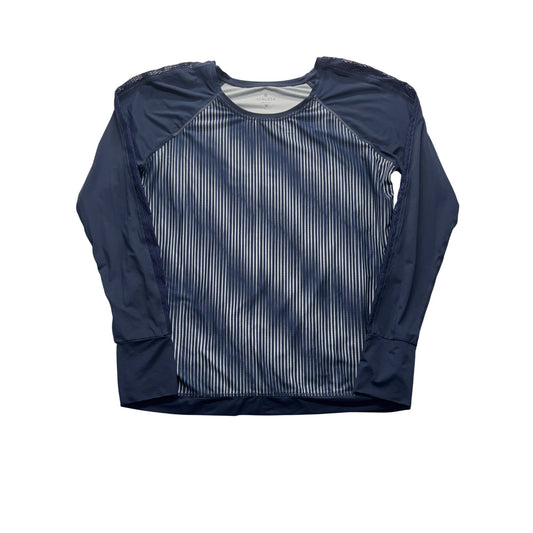Athleta Navy & White Striped Long Sleeve Womens Activewear Top Size M #7820