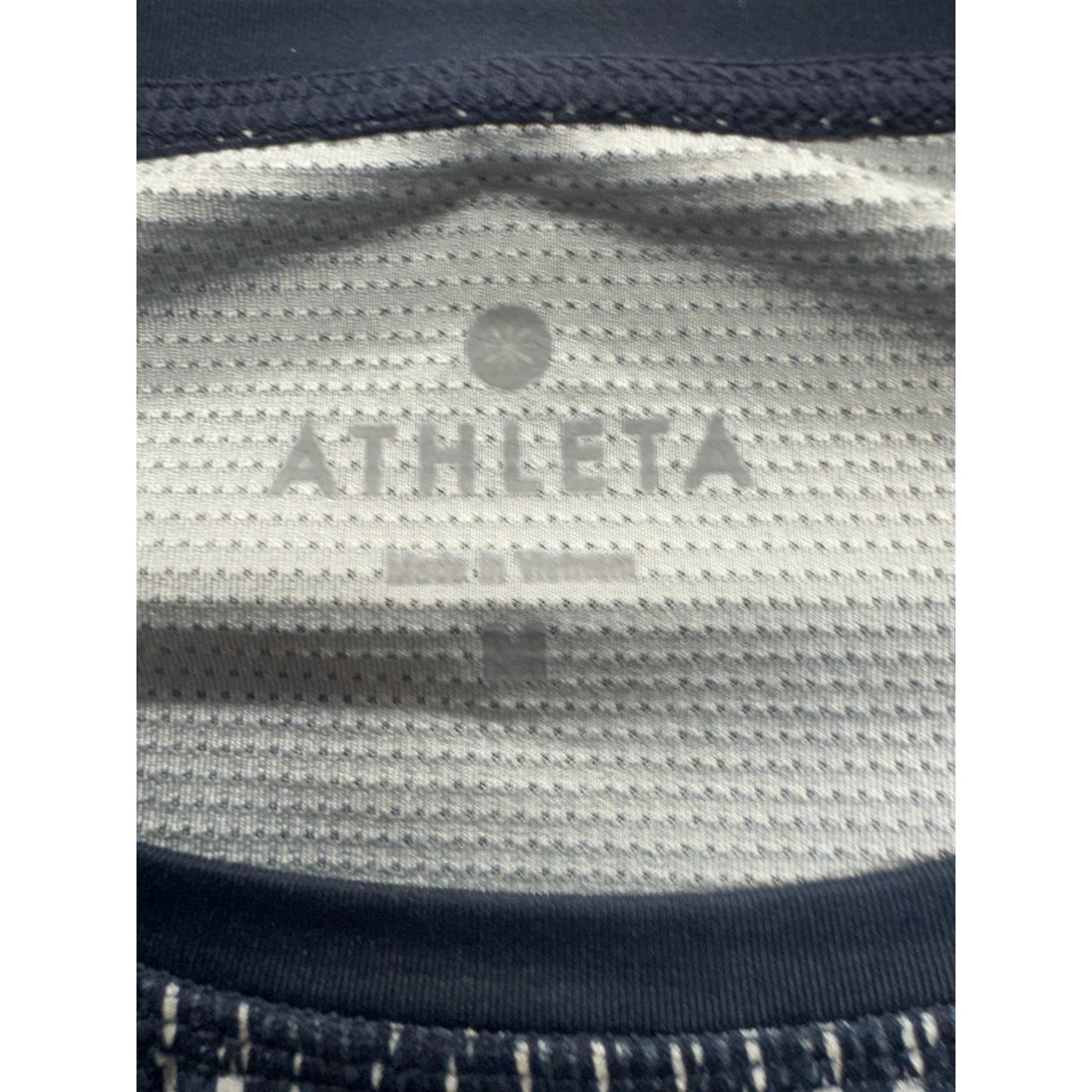 Athleta Navy & White Striped Long Sleeve Womens Activewear Top Size M #7820