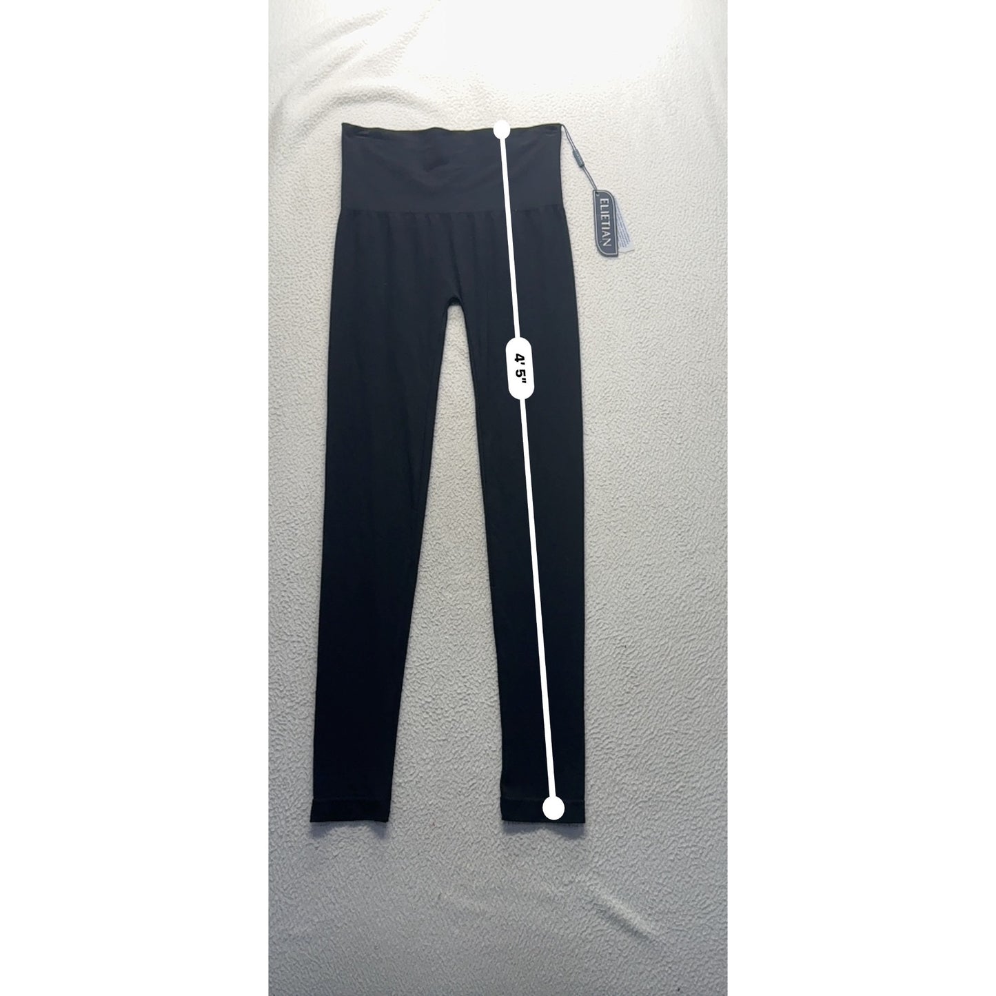 Elitarian High-Waist Black Stretch Leggings One Size #9910
