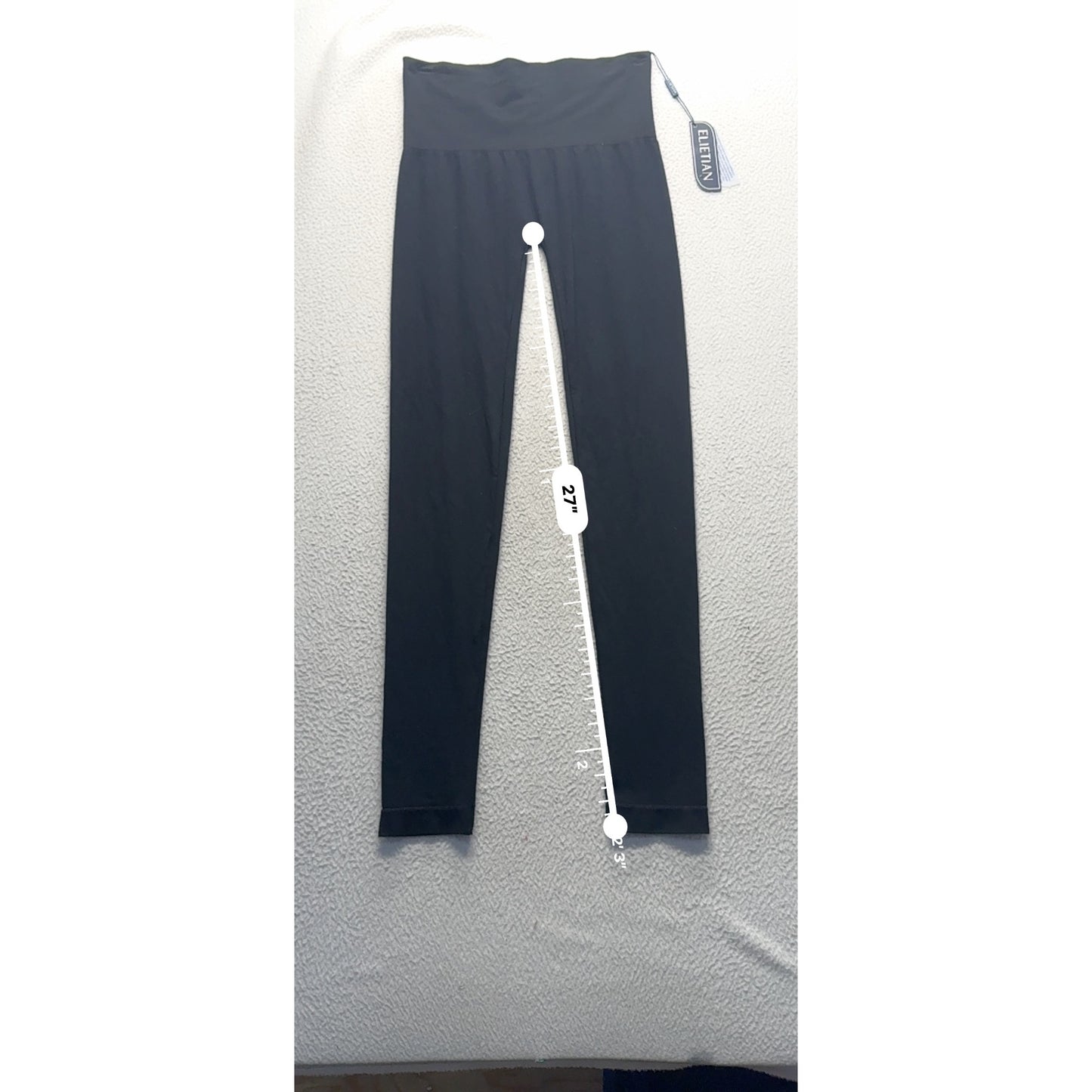 Elitarian High-Waist Black Stretch Leggings One Size #9910