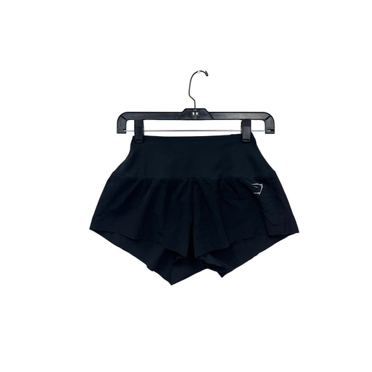 Gymshark Womens XXS Black 2-In-1 Workout Shorts With Logo Print #6828