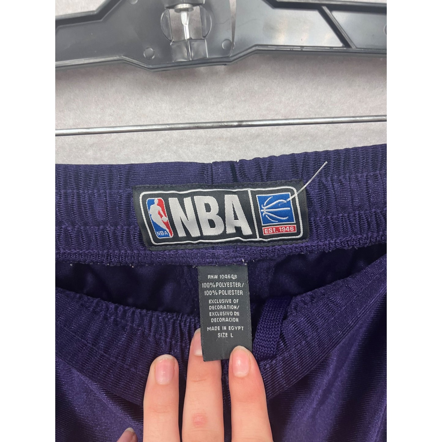 Los Angeles Lakers NBA Purple Basketball Shorts Size L #8813