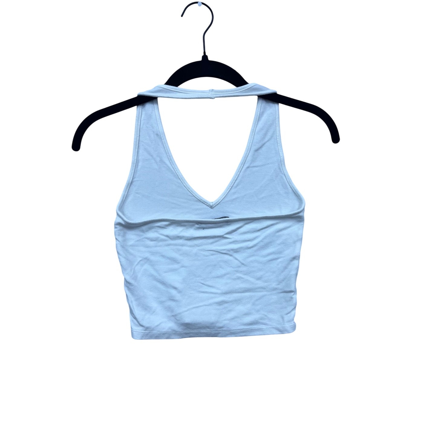 Brandy Melville White Sleeveless V-Neck Crop Top OS #117A