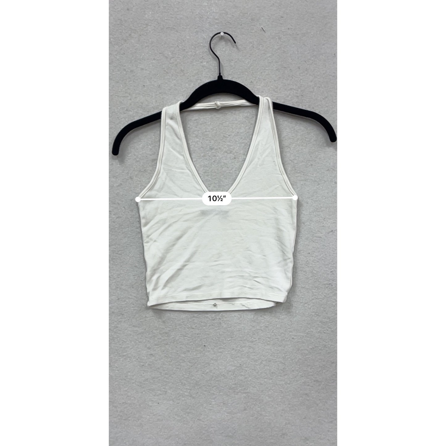 Brandy Melville White Sleeveless V-Neck Crop Top OS #117A