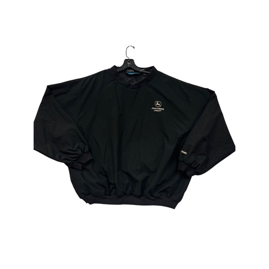 John Deere Credit Black Pullover Windbreaker Mens 2XL By Tri-Mountain #6530
