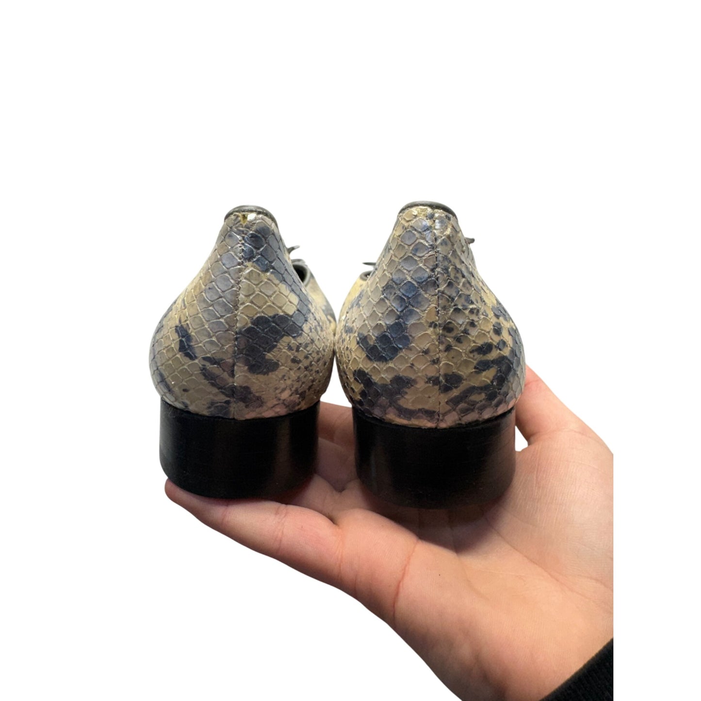 Snake Print Leather Ballet Flats Amalfi By Rangoni Made In Italy Size 10.5 #9406