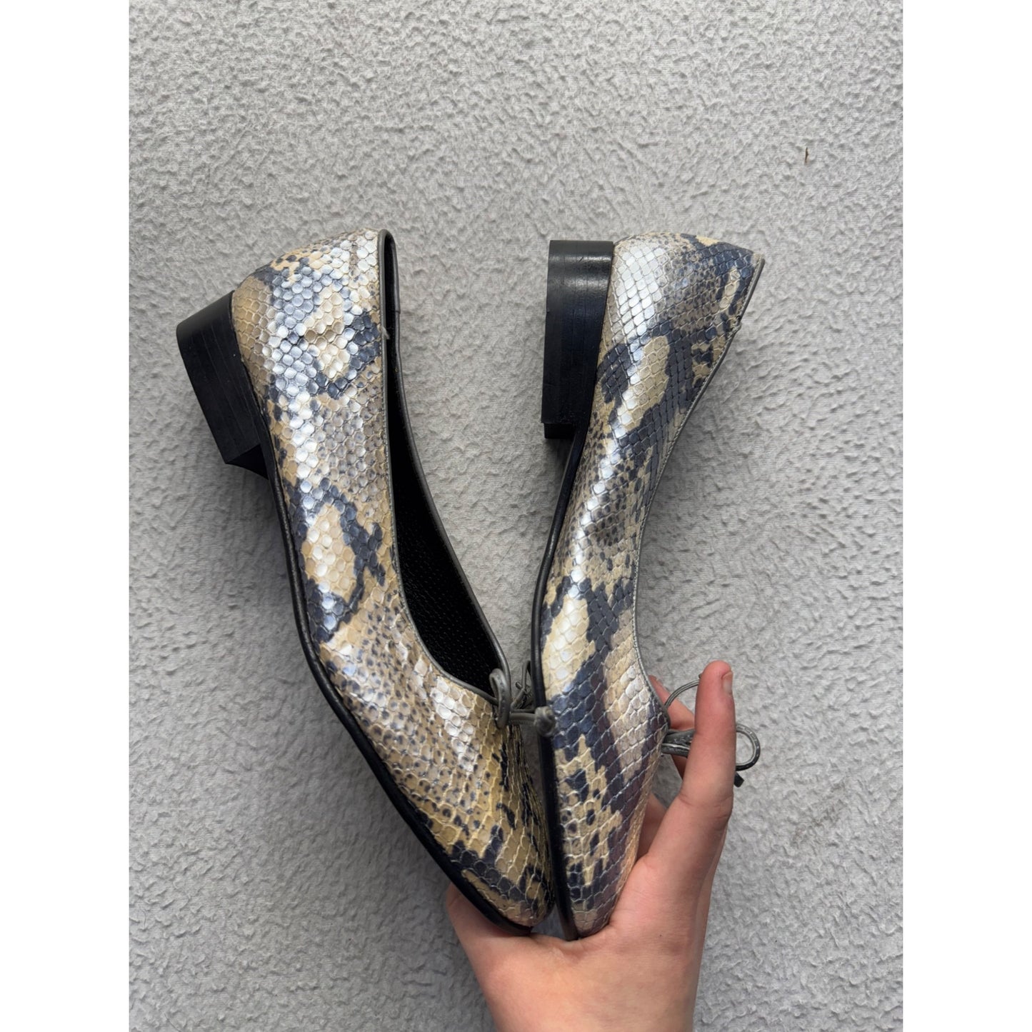 Snake Print Leather Ballet Flats Amalfi By Rangoni Made In Italy Size 10.5 #9406