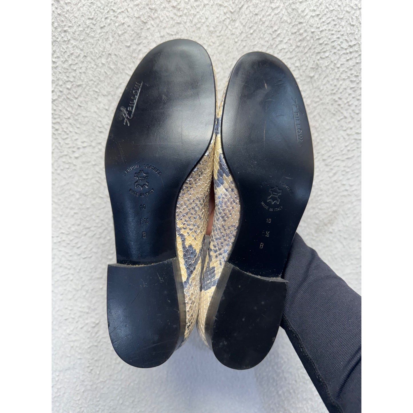 Snake Print Leather Ballet Flats Amalfi By Rangoni Made In Italy Size 10.5 #9406
