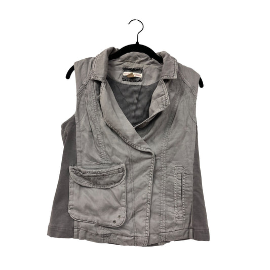 Peyton Jenson Womens Gray Sleeveless Utility Vest Small Lyocell Blend With Pockets #6736