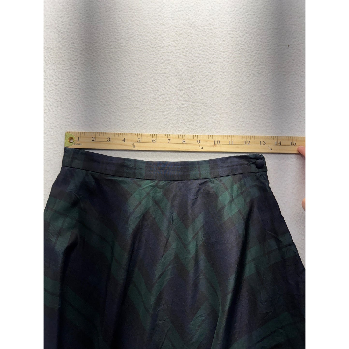 Vintage Talbots Plaid Silk Skirt #5437