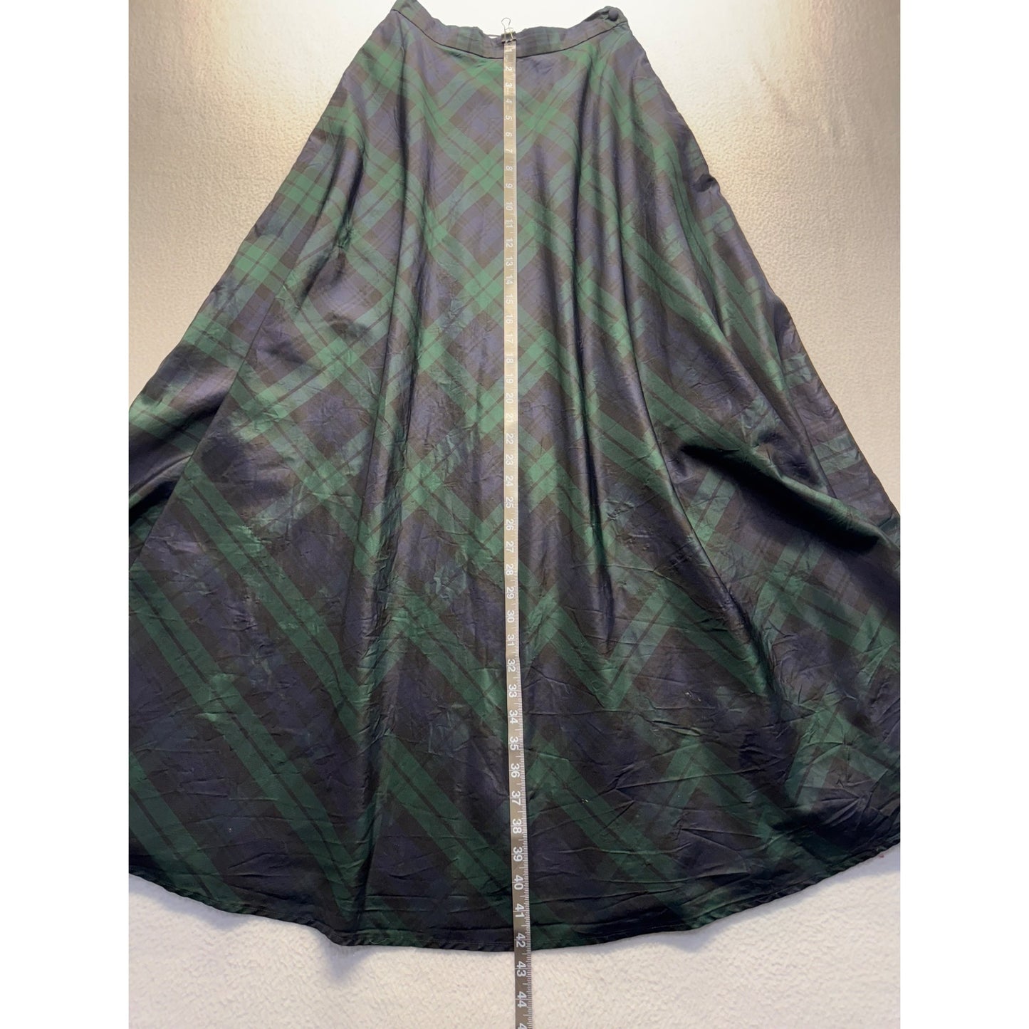 Vintage Talbots Plaid Silk Skirt #5437