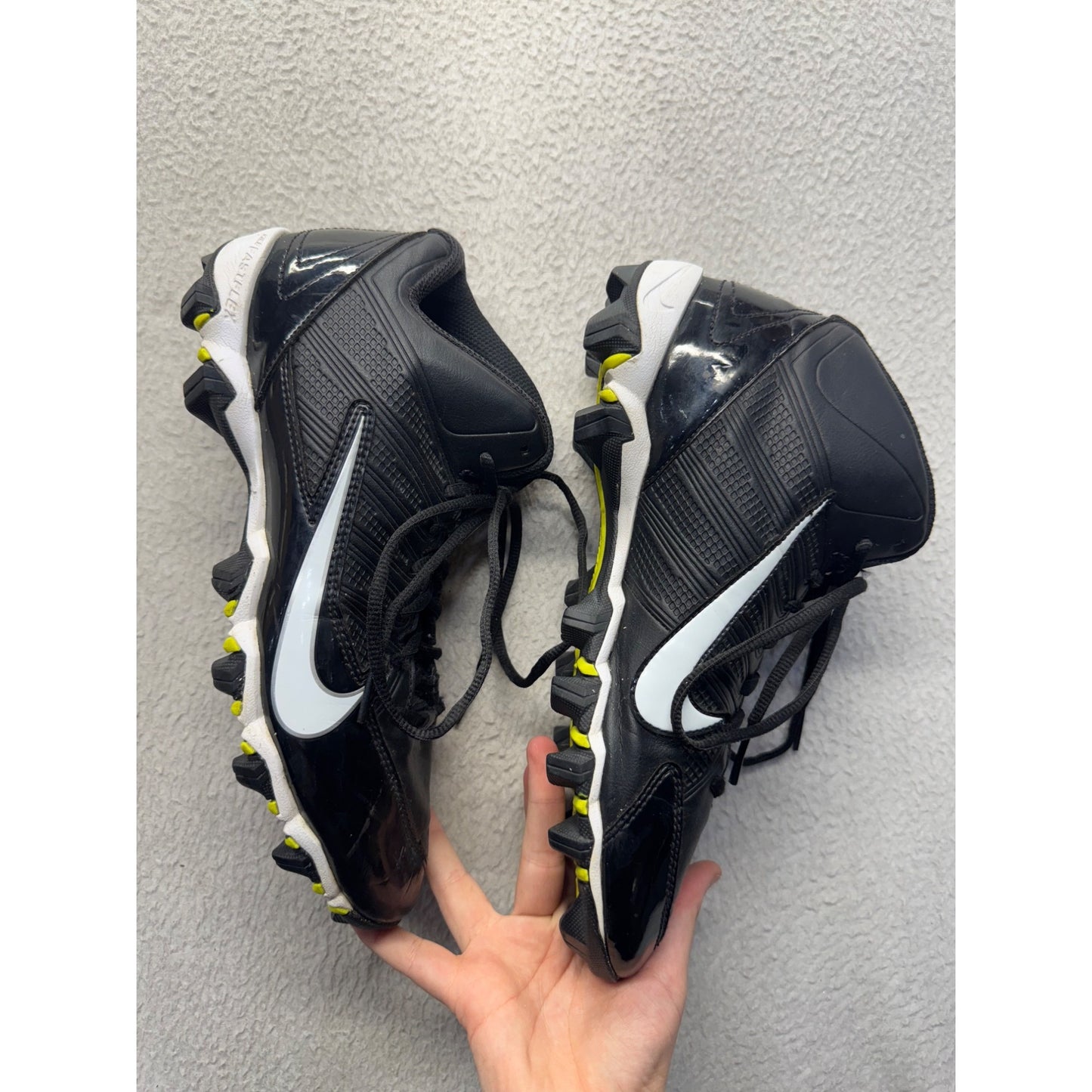 Nike Alpha Strike 2 TD Black/White Football Cleats Molded Studs #393B