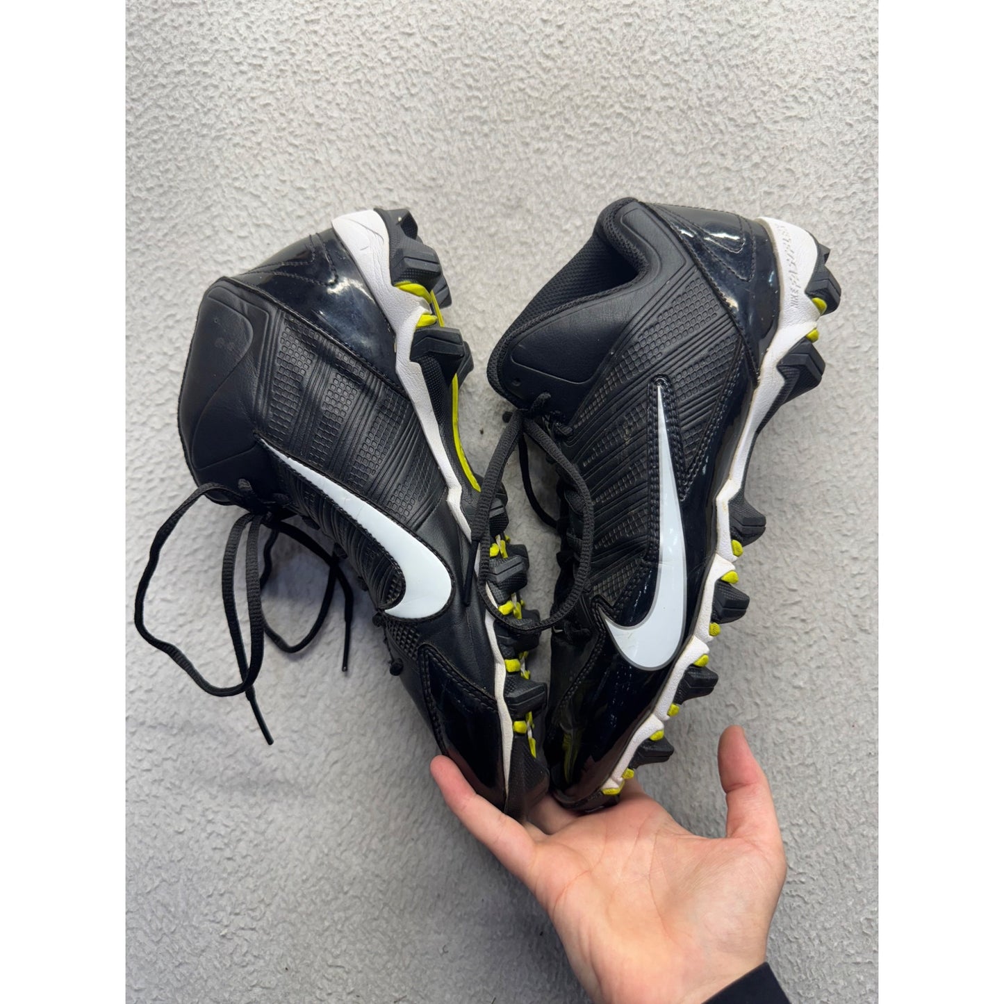 Nike Alpha Strike 2 TD Black/White Football Cleats Molded Studs #393B