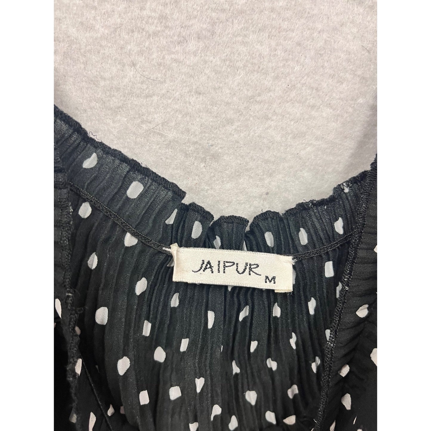 Black & White Polka Dot Womens Top Jaipur M #8883