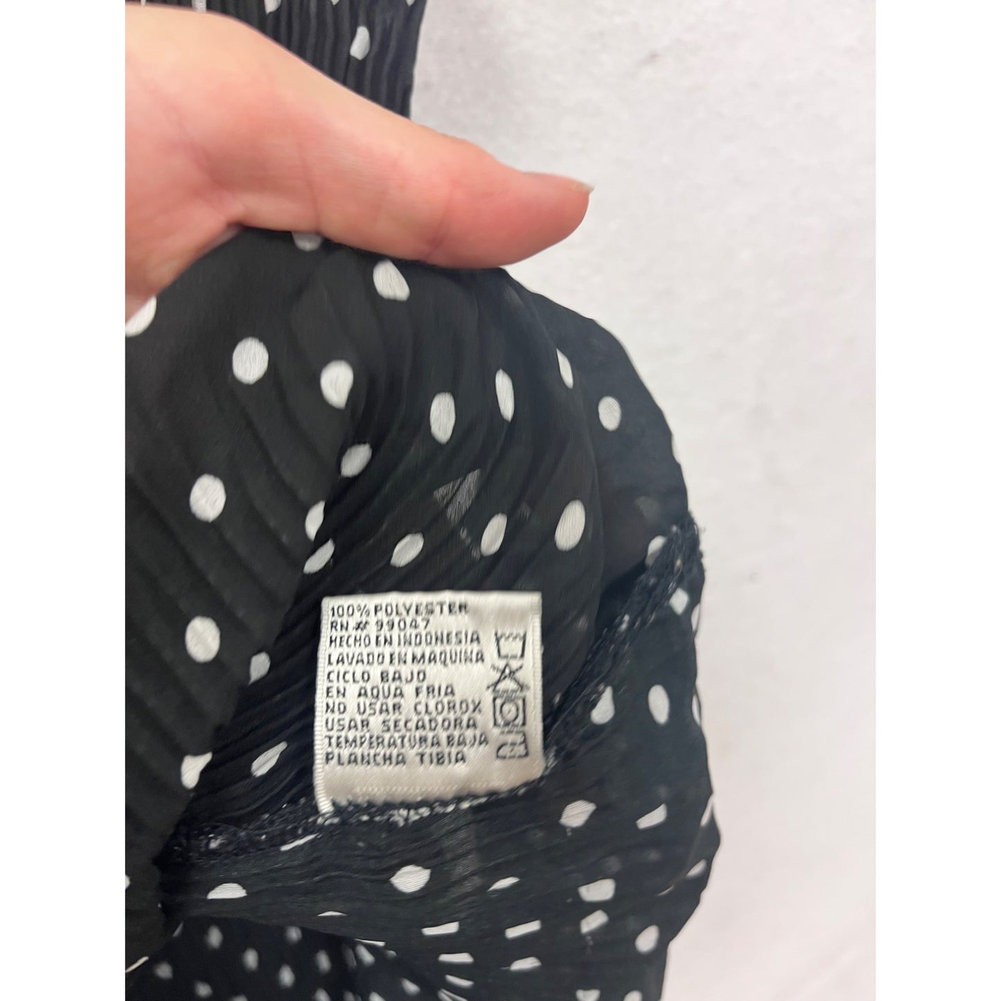 Black & White Polka Dot Womens Top Jaipur M #8883