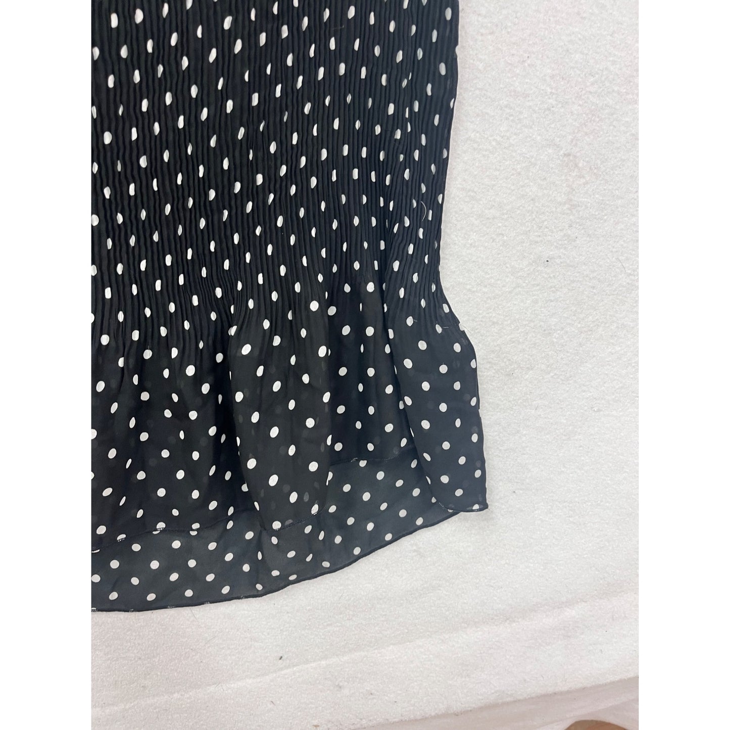 Black & White Polka Dot Womens Top Jaipur M #8883