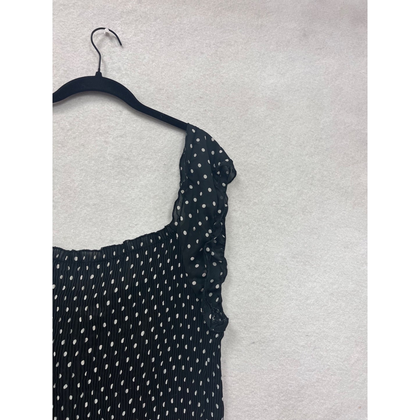 Black & White Polka Dot Womens Top Jaipur M #8883