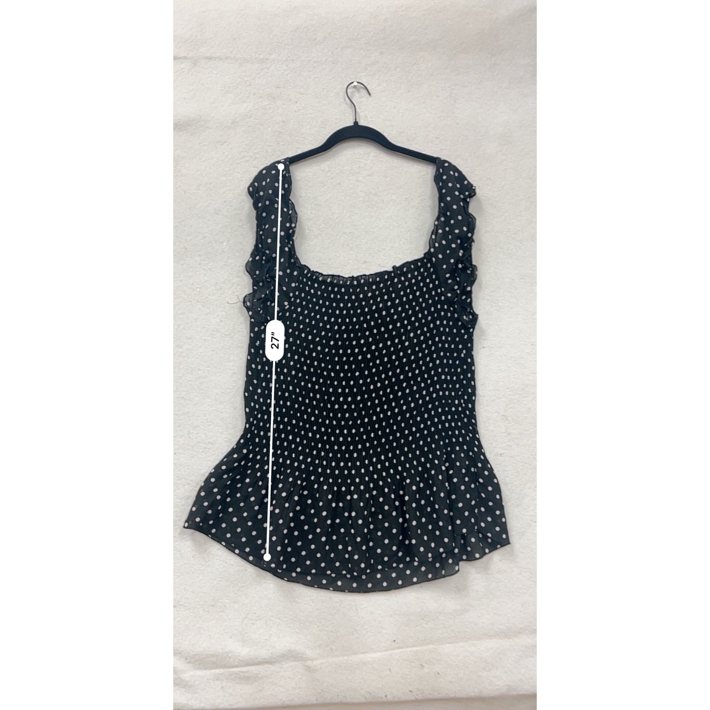 Black & White Polka Dot Womens Top Jaipur M #8883