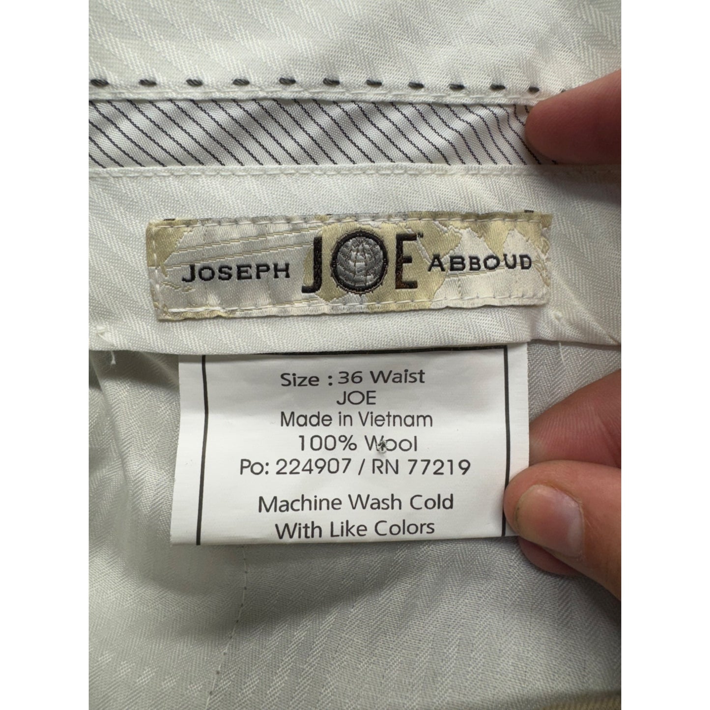 Joseph Abboud Mens Wool Dress Pants Size 36 Waist Made In Vietnam #7946