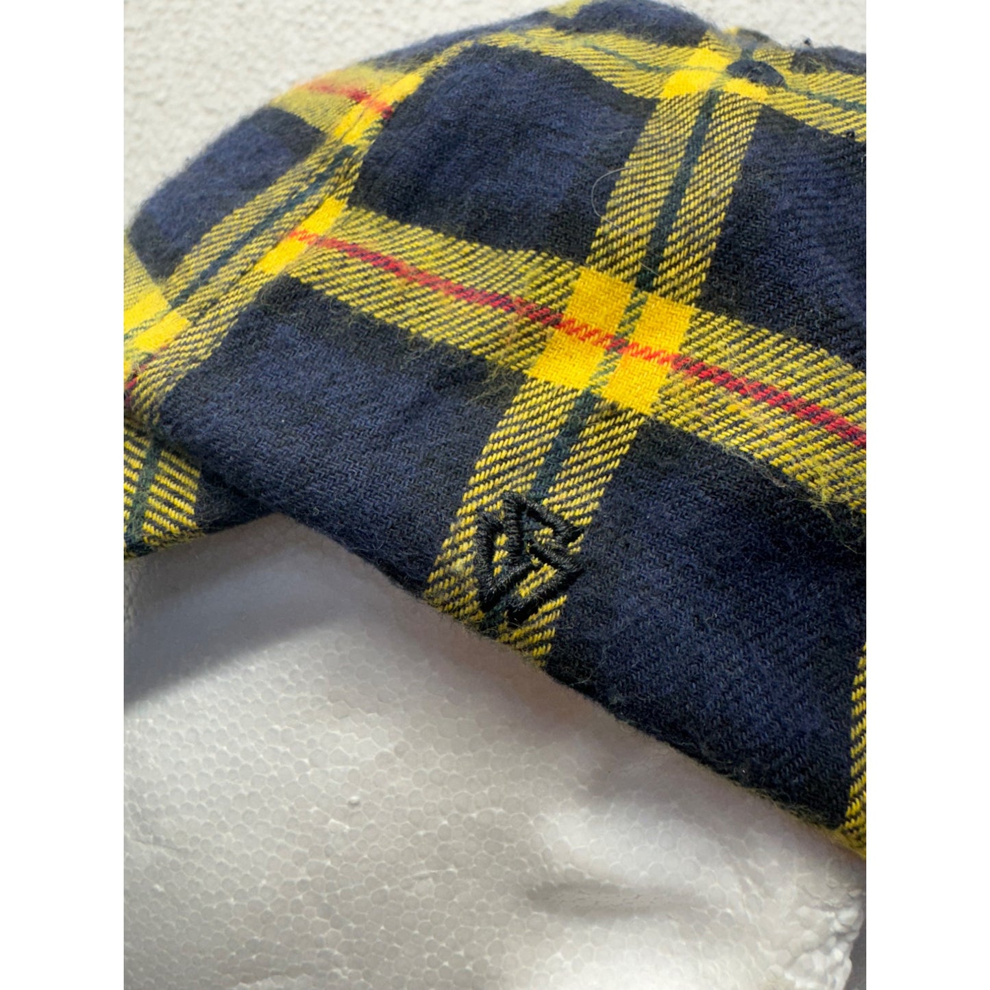 Yellow & Navy Plaid Adjustable Baseball Cap By Ninth Hall #9225