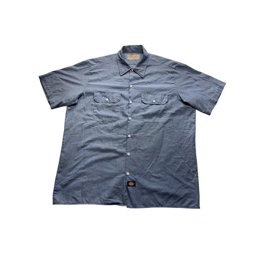 Dickies Blue Short Sleeve Work Shirt With Pockets #9079