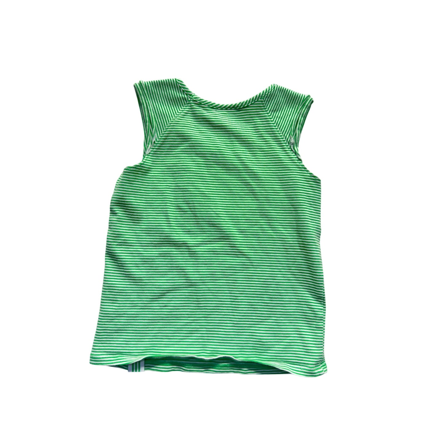Adidas Green Striped Tank Top 18M Cotton Sleeveless #9200
