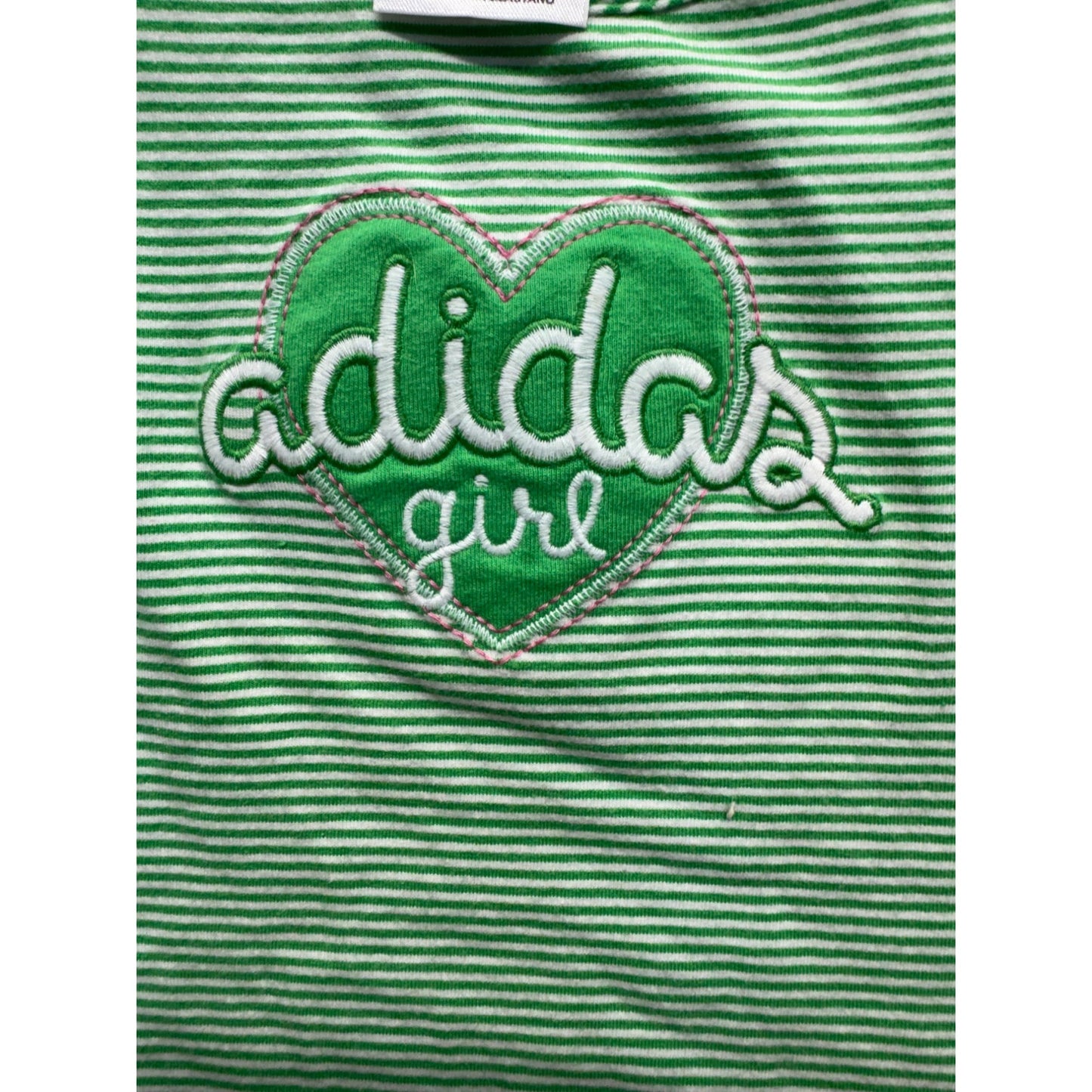 Adidas Green Striped Tank Top 18M Cotton Sleeveless #9200