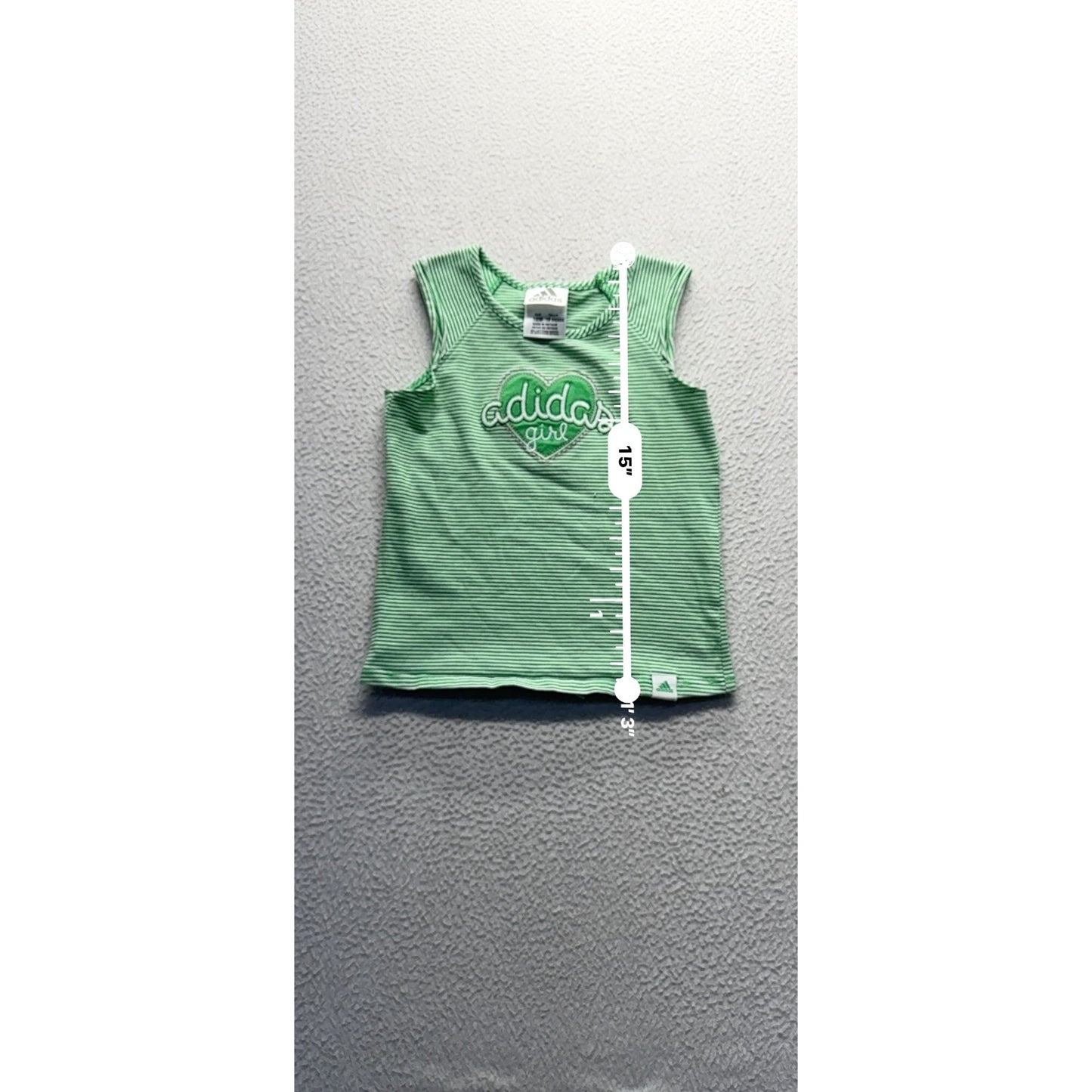 Adidas Green Striped Tank Top 18M Cotton Sleeveless #9200