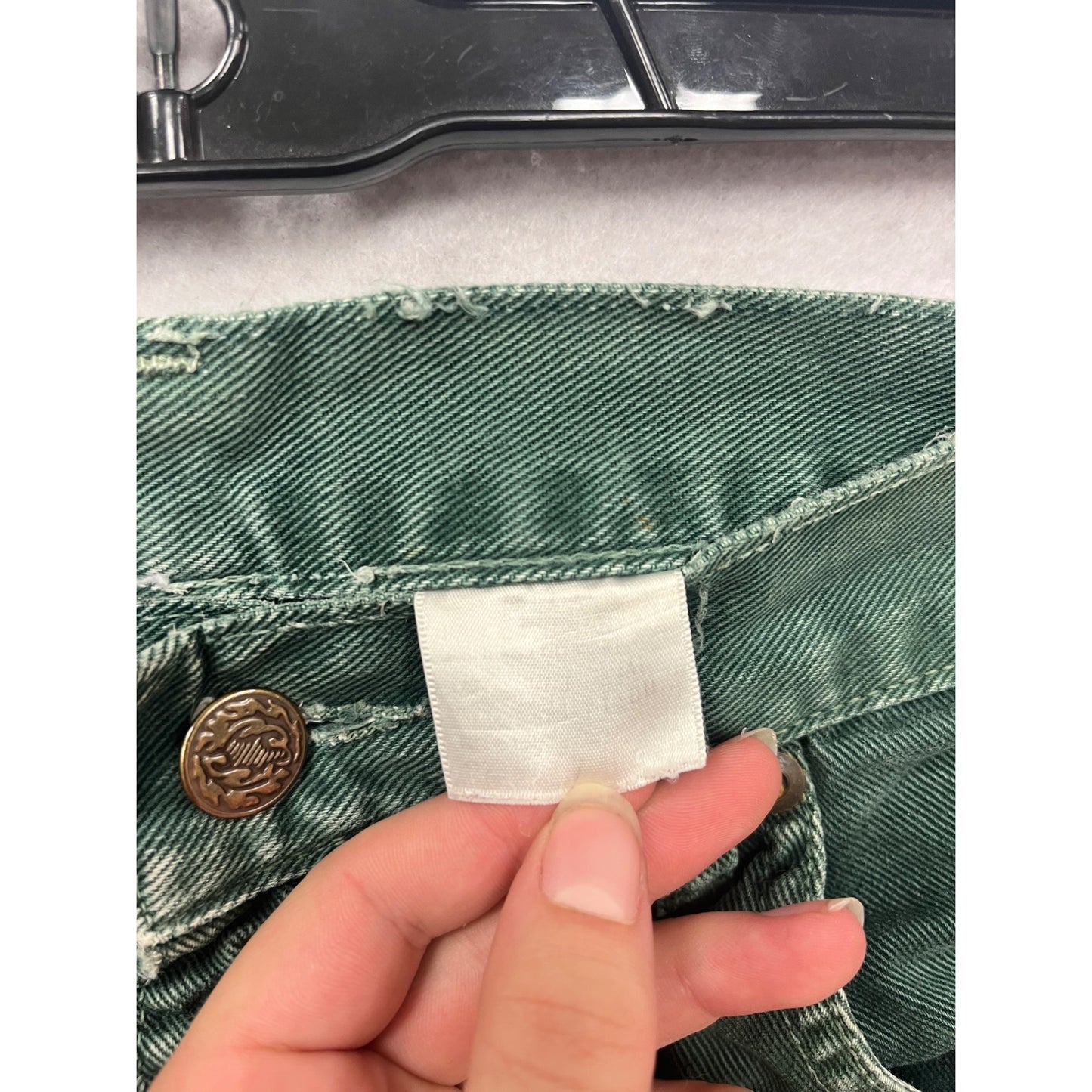 Vintage Sostanza Green Denim High-Waisted Shorts #432A