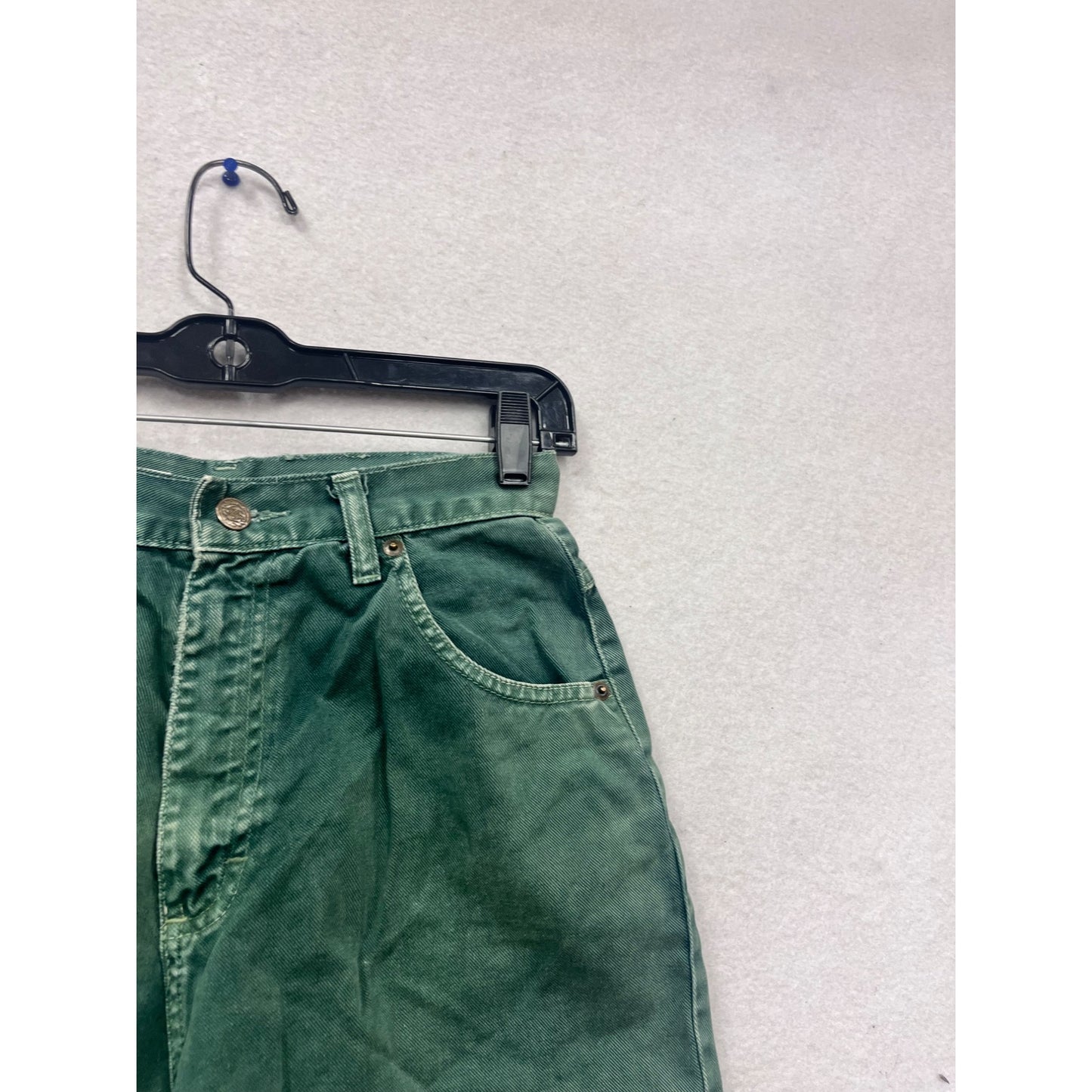 Vintage Sostanza Green Denim High-Waisted Shorts #432A