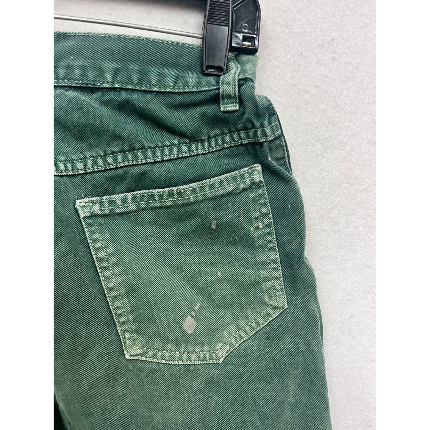 Vintage Sostanza Green Denim High-Waisted Shorts #432A