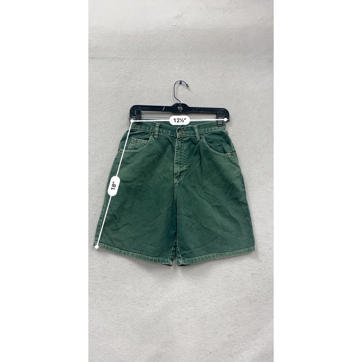 Vintage Sostanza Green Denim High-Waisted Shorts #432A