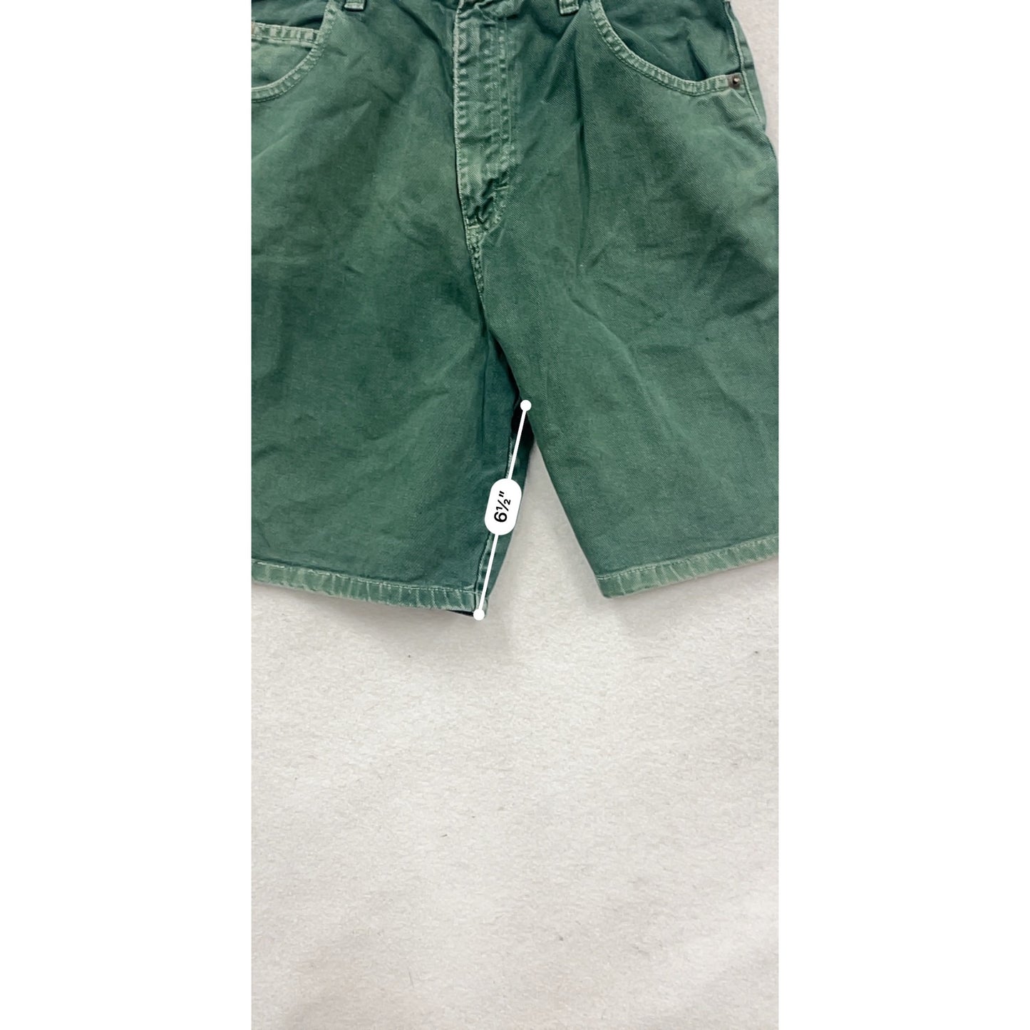Vintage Sostanza Green Denim High-Waisted Shorts #432A