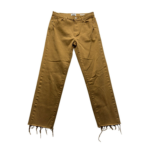 Kensie Vintage Luxe Slim Fit Brown Jeans With Frayed Hem 4/27 #7939