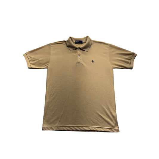 Vintage Polo Ralph Lauren Beige Short Sleeve Polo Shirt #7886